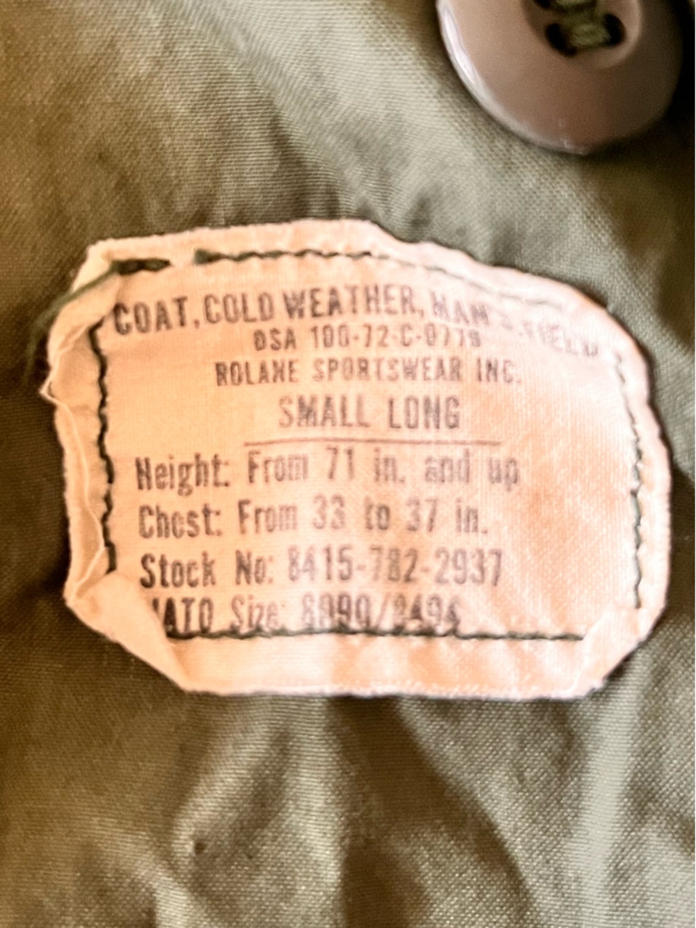 Vintage U.S. Army Olive Green Military Field Jacket - Picture 8 of 9